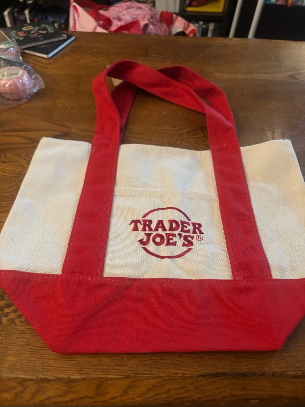 Trader Joe’s mini red tote nwt